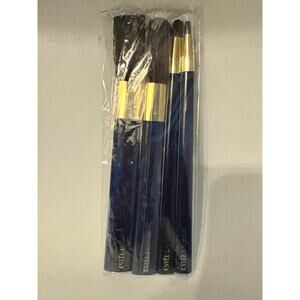 NOS Estee Lauder Make-Up Brush Set; Powder, blush, eye, lip; Blue